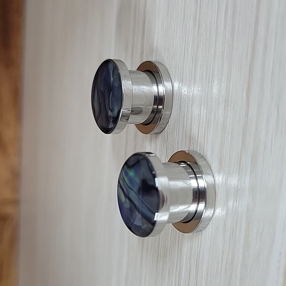 🔥LAST PAIR🔥 Galaxy Mother of Pearl Style Plug Gauges, 10mm, stainless steel - Picture 4 of 8